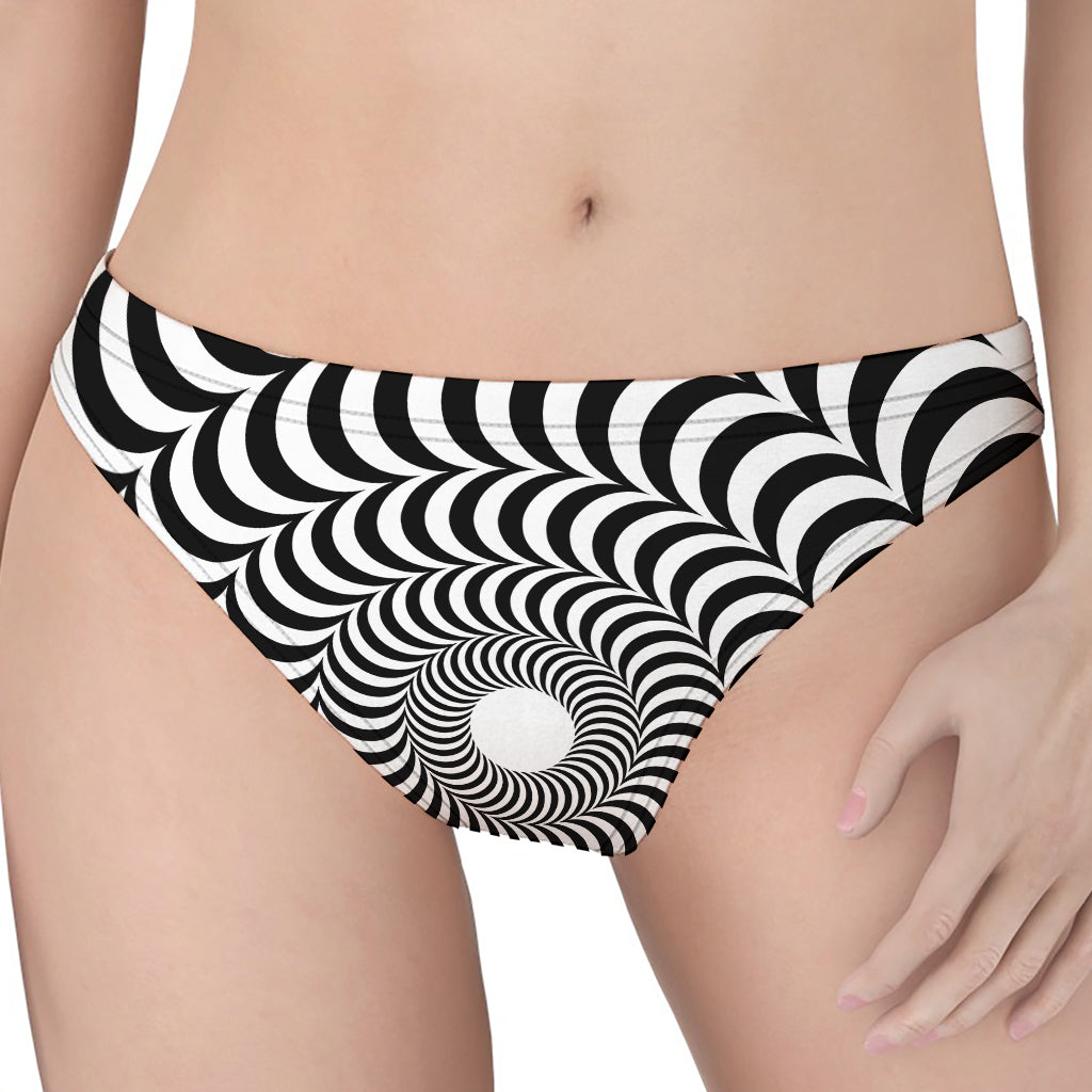 Black And White Circle Illusion Print Women's Thong