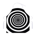 Black And White Circle Swirl Print Adjustable Apron