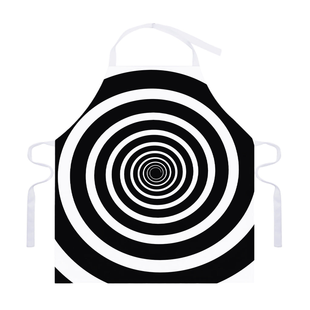 Black And White Circle Swirl Print Adjustable Apron