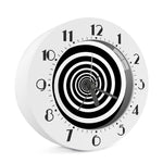 Black And White Circle Swirl Print Alarm Clock