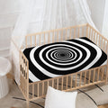 Black And White Circle Swirl Print Baby Crib Sheet