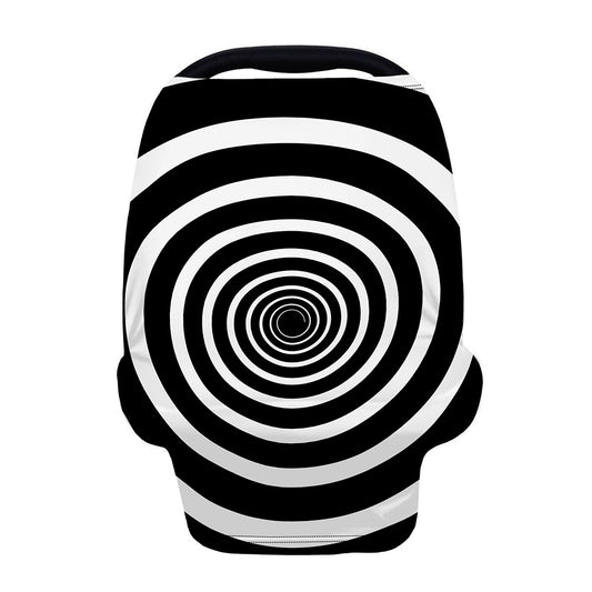 Black And White Circle Swirl Print Baby Seat Cover