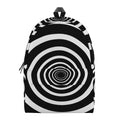Black And White Circle Swirl Print School Backpack