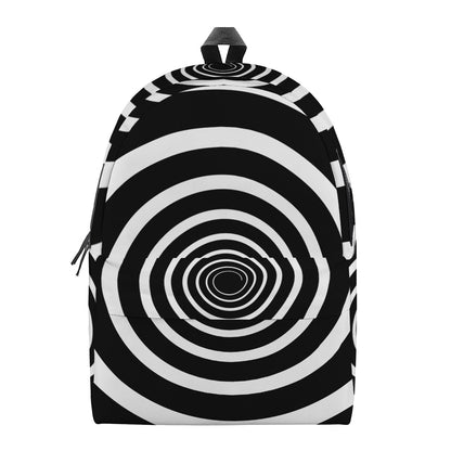 Black And White Circle Swirl Print Backpack