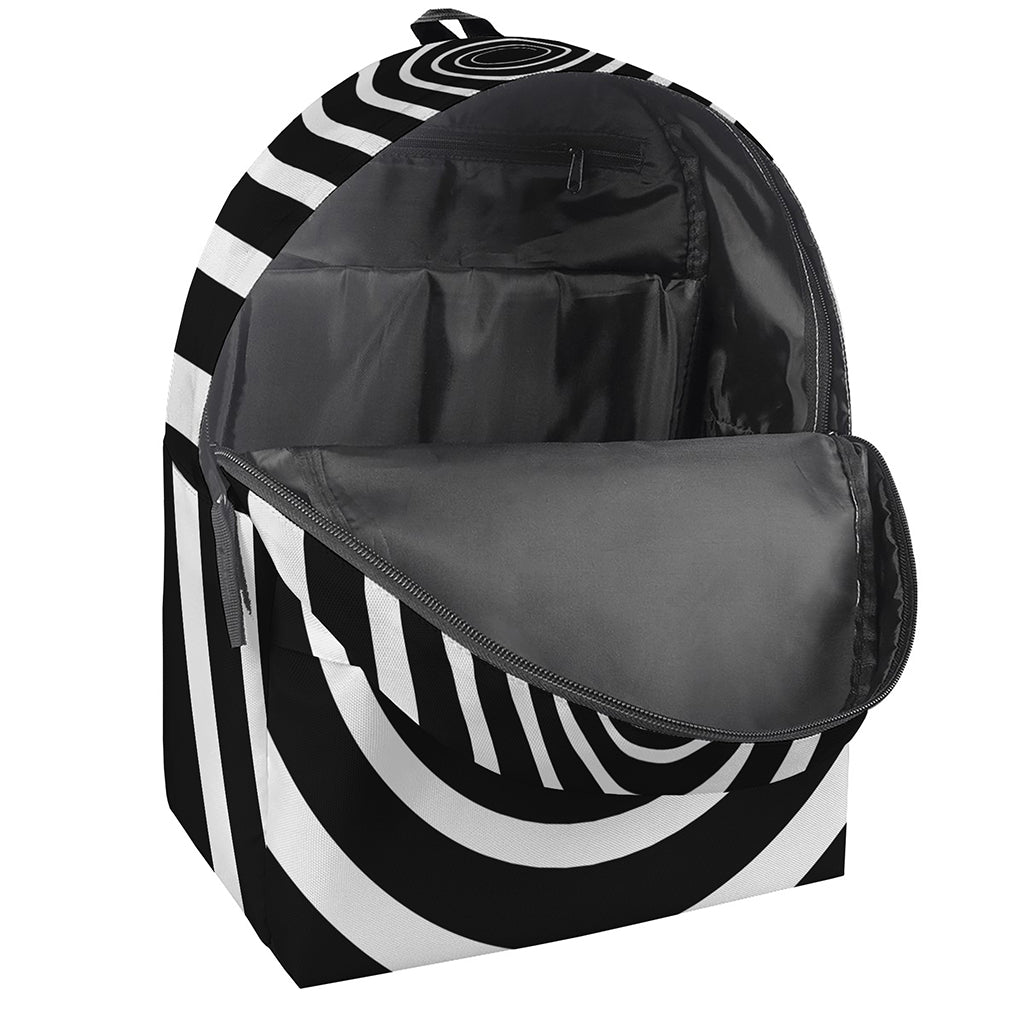 Black And White Circle Swirl Print Backpack