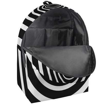 Black And White Circle Swirl Print Backpack