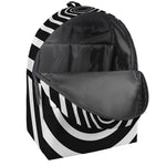 Black And White Circle Swirl Print Backpack