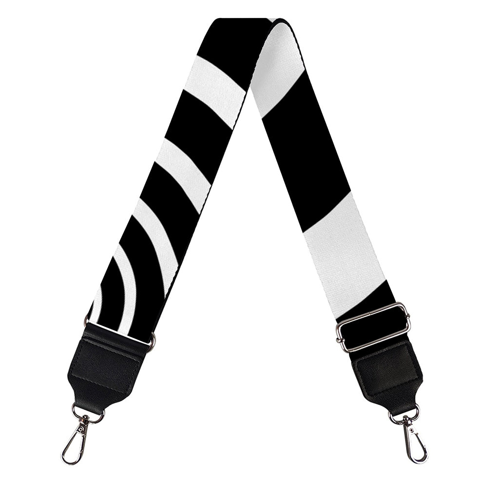Black And White Circle Swirl Print Bag Strap