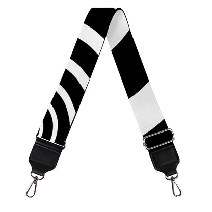 Black And White Circle Swirl Print Bag Strap