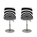 Black And White Circle Swirl Print Bar Stool Covers