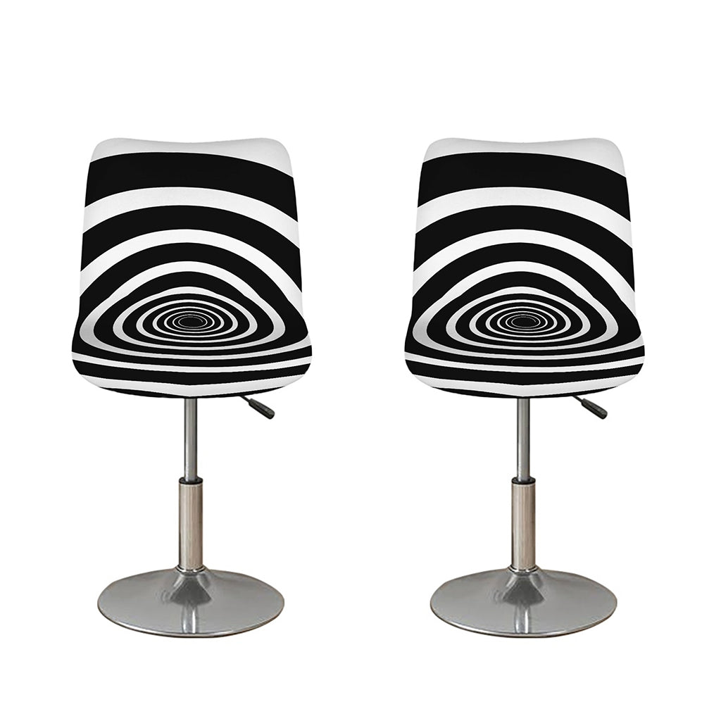 Black And White Circle Swirl Print Bar Stool Covers