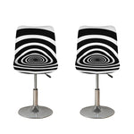 Black And White Circle Swirl Print Bar Stool Covers