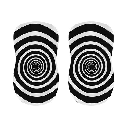 Black And White Circle Swirl Print Bar Stool Covers