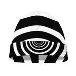 Black And White Circle Swirl Print Beanie