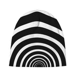 Black And White Circle Swirl Print Beanie