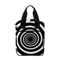 Black And White Circle Swirl Print Bible Tote Bag