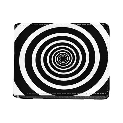 Black And White Circle Swirl Print Bifold Wallet