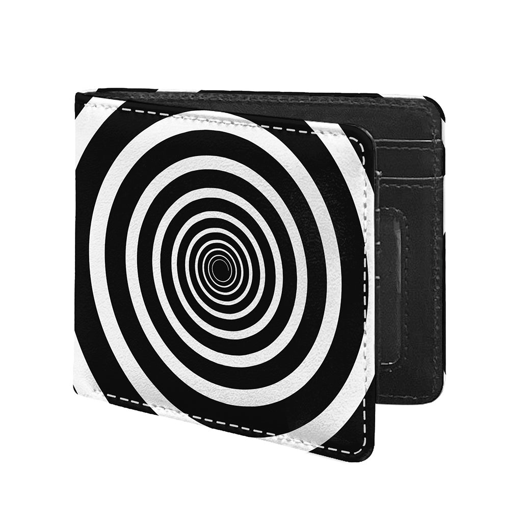 Black And White Circle Swirl Print Bifold Wallet