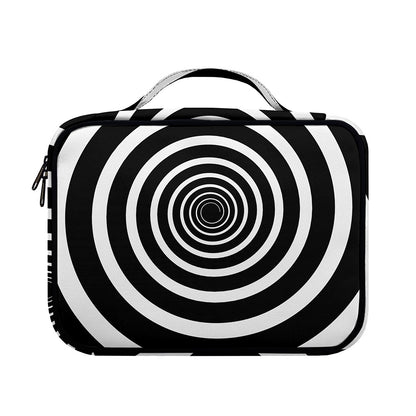 Black And White Circle Swirl Print Briefcase Bible Bag