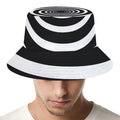 Black And White Circle Swirl Print Bucket Hat