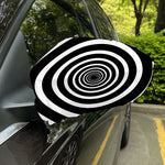 Black And White Circle Swirl Print Car Side Mirror Covers