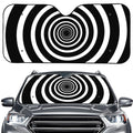 Black And White Circle Swirl Print Car Windshield Sun Shade