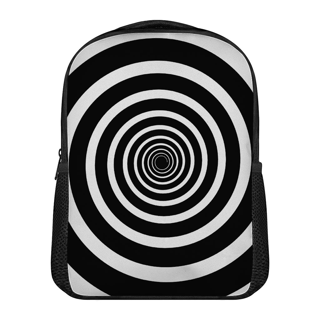 Black And White Circle Swirl Print Casual Backpack