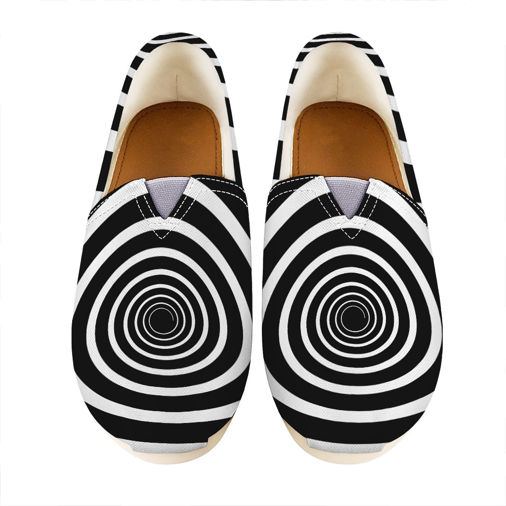 Black And White Circle Swirl Print Casual Shoes