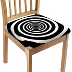 Black And White Circle Swirl Print Chair Cushion Cover