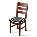 Black And White Circle Swirl Print Chair Cushion Cover