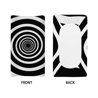 Black And White Circle Swirl Print Changing Pad Cover