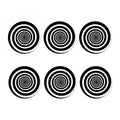 Black And White Circle Swirl Print Coaster Set