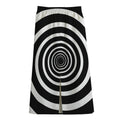 Black And White Circle Swirl Print Cotton Front Slit Maxi Skirt