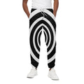 Black And White Circle Swirl Print Cotton Sweatpants