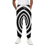Black And White Circle Swirl Print Cotton Pants
