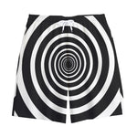 Black And White Circle Swirl Print Cotton Shorts