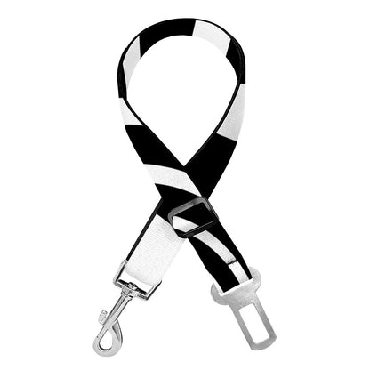 Black And White Circle Swirl Print Dog Seat Belt
