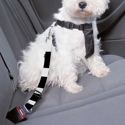 Black And White Circle Swirl Print Dog Seat Belt