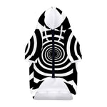 Black And White Circle Swirl Print Dog Zip Up Hoodie