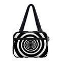 Black And White Circle Swirl Print Double Strap Bible Bag