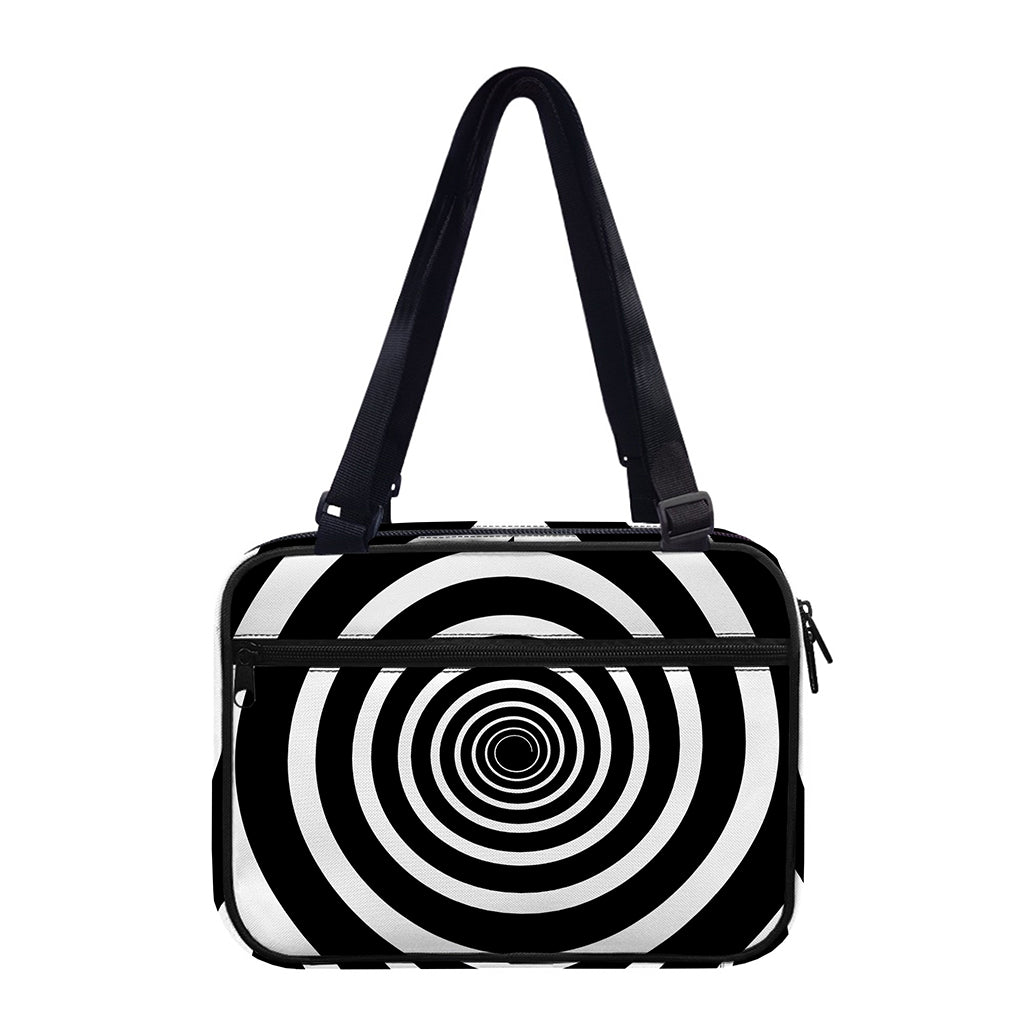 Black And White Circle Swirl Print Double Strap Bible Bag