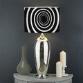 Black And White Circle Swirl Print Drum Lamp Shade
