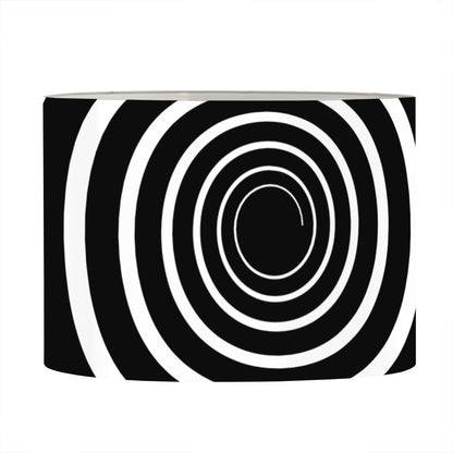 Black And White Circle Swirl Print Drum Lamp Shade
