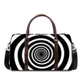 Black And White Circle Swirl Print Duffel Bag