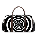 Black And White Circle Swirl Print Duffle Bag