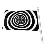 Black And White Circle Swirl Print Flag