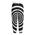 Black And White Circle Swirl Print Fleece Lined Knit Pants