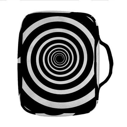 Black And White Circle Swirl Print Front Pocket Bible Bag