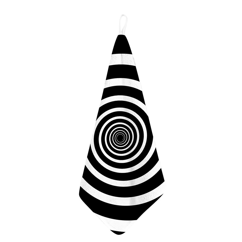 Black And White Circle Swirl Print Hand Towel