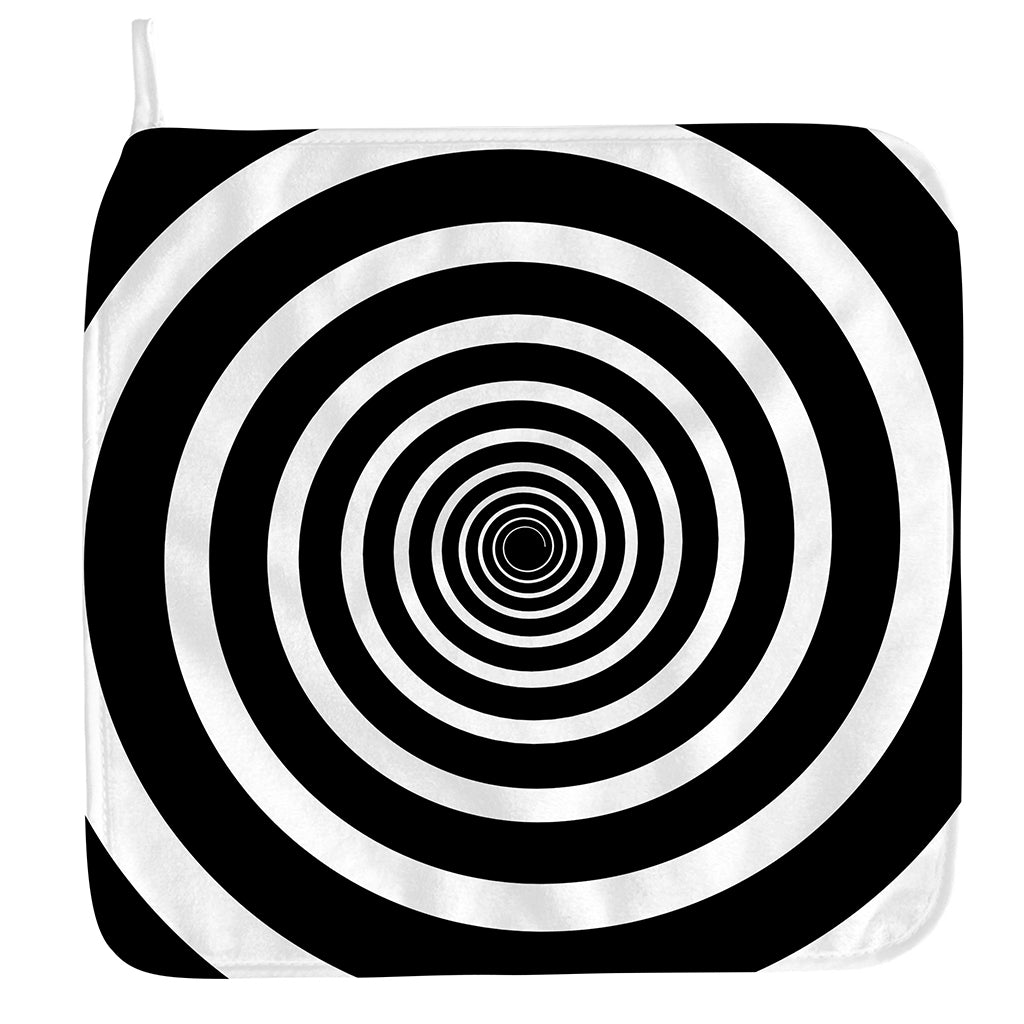 Black And White Circle Swirl Print Hand Towel